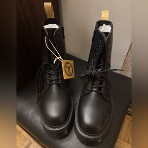 NWT! Dr. Martens Black Combat Boots High-Top Lace-Up